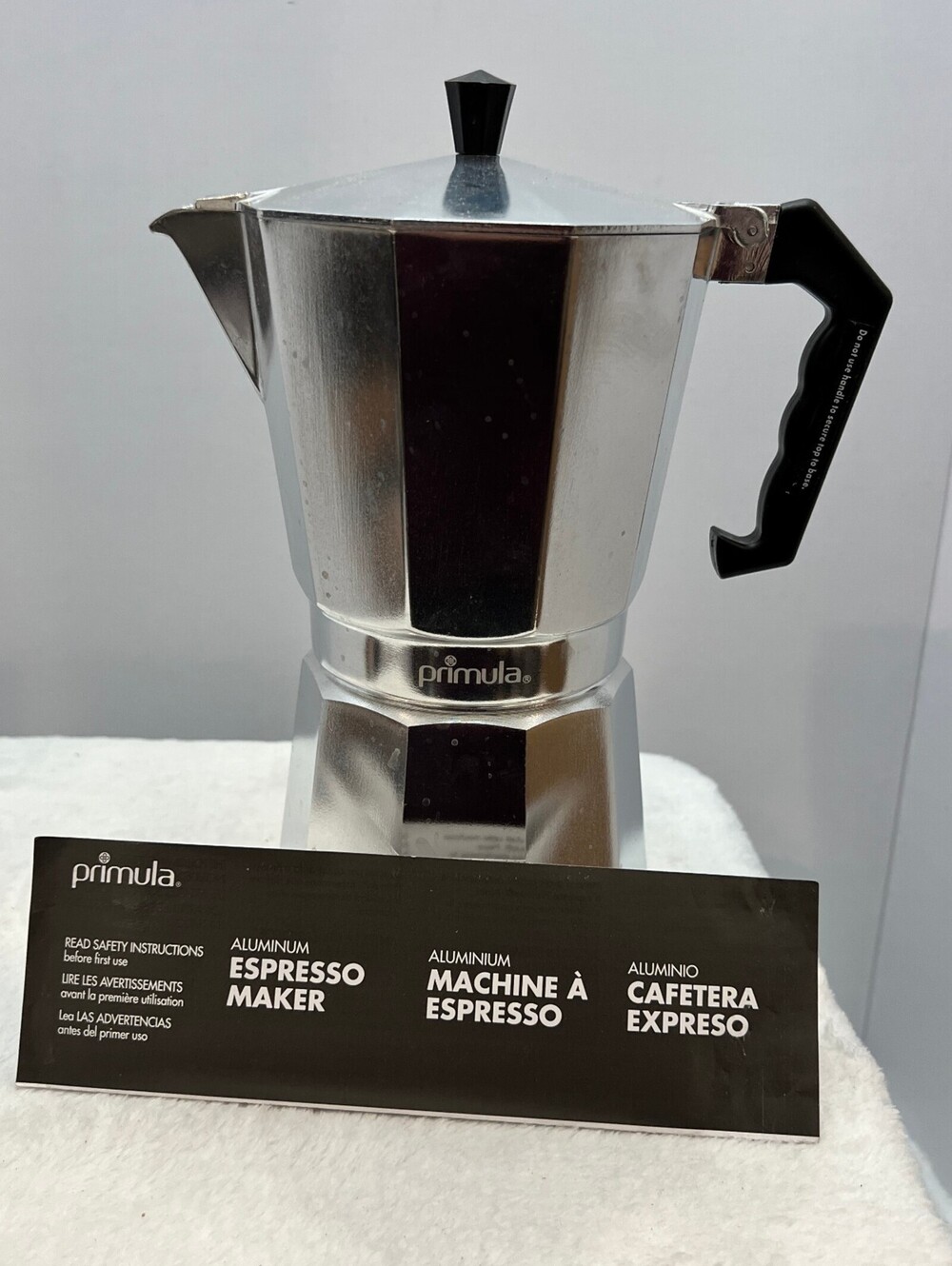 Primula 12 Cup Aluminum Stovetop Espresso Maker Moka Pot Silver w/ Box